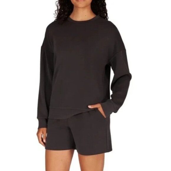 LazyPants Women's Luxe Crewneck Sweatshirt (Charcoal, X-Large) - Picture 1 of 3